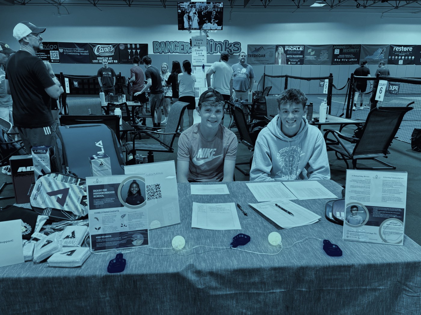 Volunteers staffing the registration table